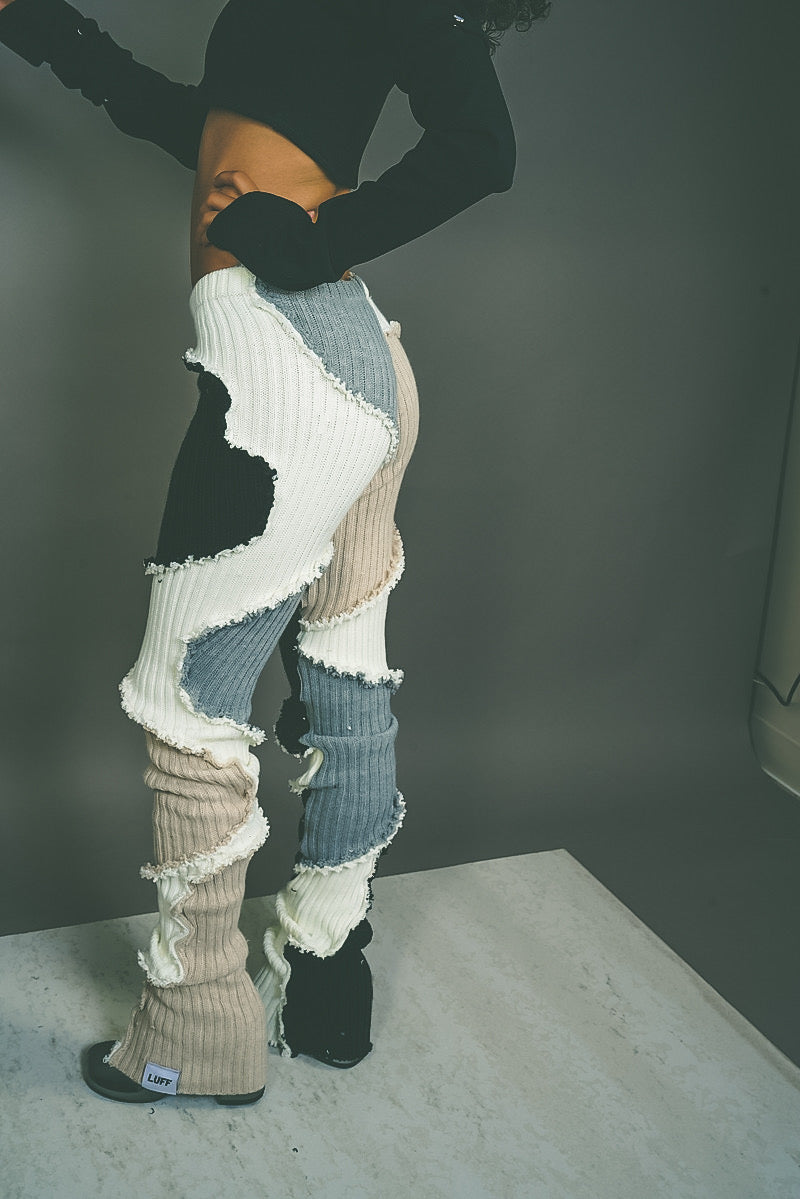 LUFF Patchwork Knit Pant- Gray
