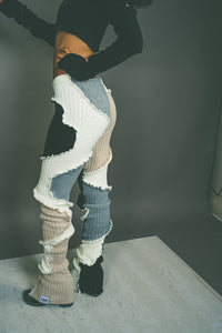 LUFF Patchwork Knit Pant- Gray