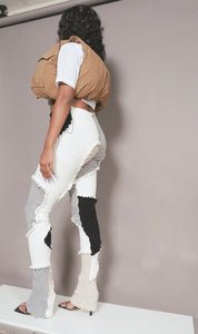 LUFF Patchwork Knit Pant- Gray