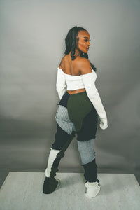 LUFF Patchwork Knit Pant- Gray