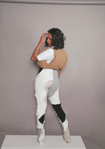 LUFF Patchwork Knit Pant- Gray